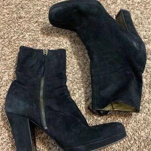 Miu Miu Prada Black Suede Ankle Boots Booties 40